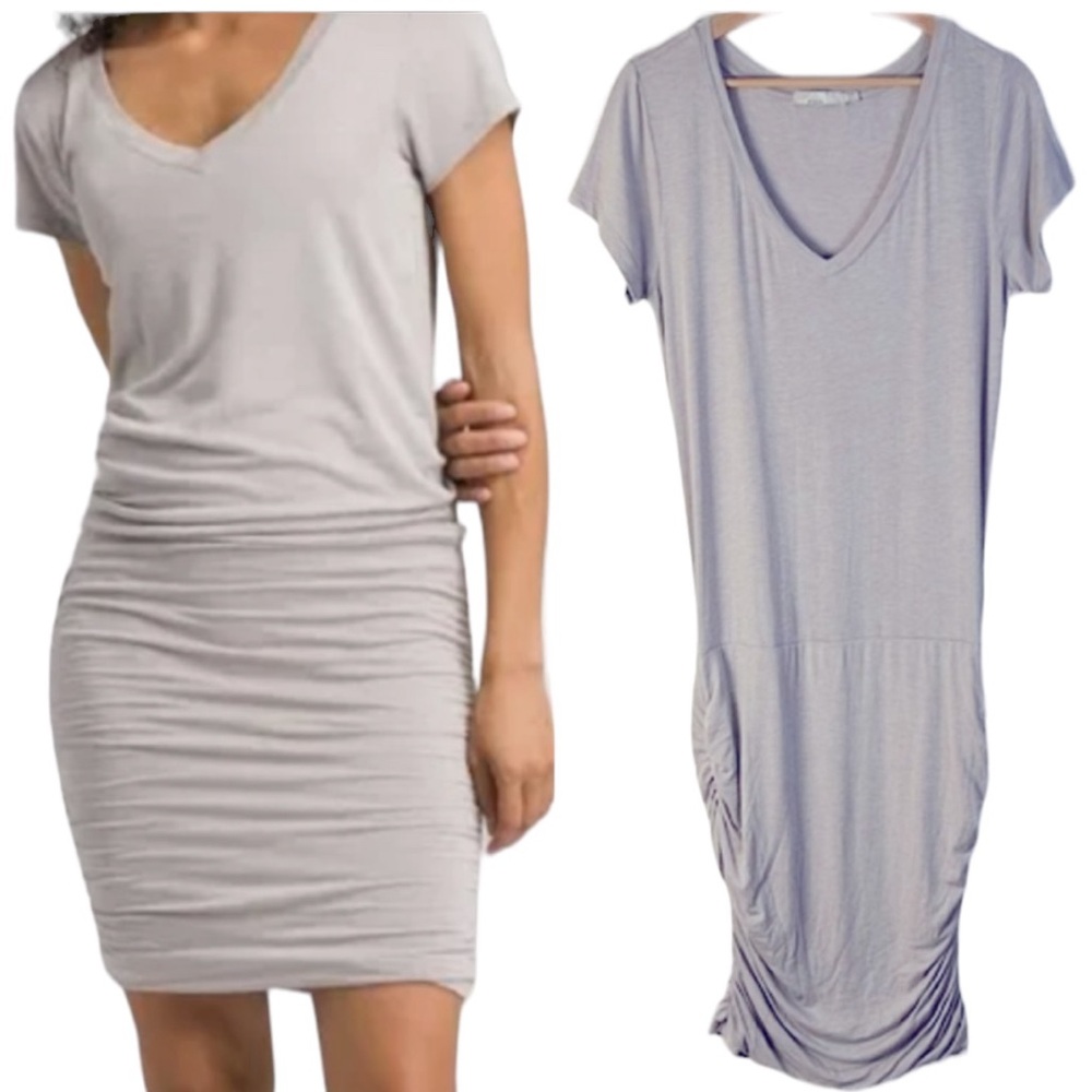 PrAna Foundation Dress Side Ruching Soft Silky Eco Friendly Renewable Co…